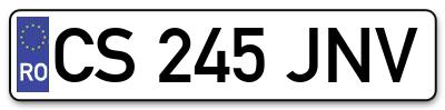 Placuta inmatriculare numar auto  CS-245-JNV, CS 245 JNV, CS245JNV