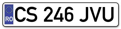 Placuta inmatriculare numar auto  CS-246-JVU, CS 246 JVU, CS246JVU