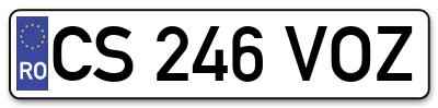 Placuta inmatriculare numar auto  CS-246-VOZ, CS 246 VOZ, CS246VOZ
