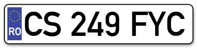 Placuta inmatriculare numar auto  CS-249-FYC, CS 249 FYC, CS249FYC