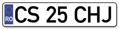 Placuta inmatriculare numar auto  CS-25-CHJ, CS 25 CHJ, CS25CHJ