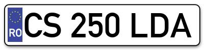Placuta inmatriculare numar auto  CS-250-LDA, CS 250 LDA, CS250LDA