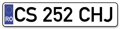 Placuta inmatriculare numar auto  CS-252-CHJ, CS 252 CHJ, CS252CHJ