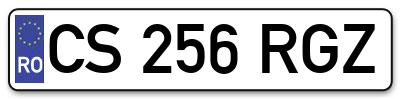 Placuta inmatriculare numar auto  CS-256-RGZ, CS 256 RGZ, CS256RGZ