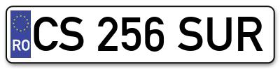 Placuta inmatriculare numar auto  CS-256-SUR, CS 256 SUR, CS256SUR