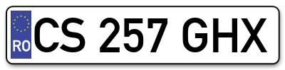Placuta inmatriculare numar auto  CS-257-GHX, CS 257 GHX, CS257GHX