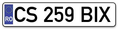 Placuta inmatriculare numar auto  CS-259-BIX, CS 259 BIX, CS259BIX