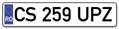 Placuta inmatriculare numar auto  CS-259-UPZ, CS 259 UPZ, CS259UPZ