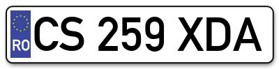 Placuta inmatriculare numar auto  CS-259-XDA, CS 259 XDA, CS259XDA