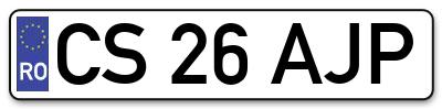 Placuta inmatriculare numar auto  CS-26-AJP, CS 26 AJP, CS26AJP