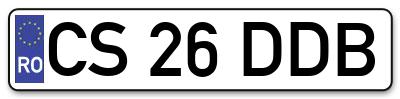 Placuta inmatriculare numar auto  CS-26-DDB, CS 26 DDB, CS26DDB