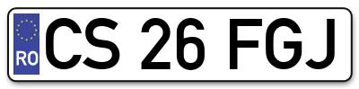 Placuta inmatriculare numar auto  CS-26-FGJ, CS 26 FGJ, CS26FGJ