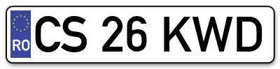 Placuta inmatriculare numar auto  CS-26-KWD, CS 26 KWD, CS26KWD