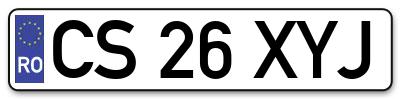 Placuta inmatriculare numar auto  CS-26-XYJ, CS 26 XYJ, CS26XYJ
