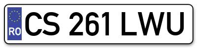 Placuta inmatriculare numar auto  CS-261-LWU, CS 261 LWU, CS261LWU