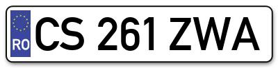 Placuta inmatriculare numar auto  CS-261-ZWA, CS 261 ZWA, CS261ZWA