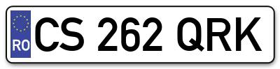 Placuta inmatriculare numar auto  CS-262-QRK, CS 262 QRK, CS262QRK