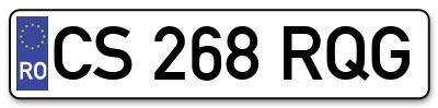 Placuta inmatriculare numar auto  CS-268-RQG, CS 268 RQG, CS268RQG