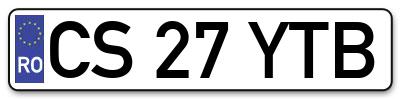 Placuta inmatriculare numar auto  CS-27-YTB, CS 27 YTB, CS27YTB