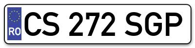 Placuta inmatriculare numar auto  CS-272-SGP, CS 272 SGP, CS272SGP