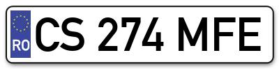 Placuta inmatriculare numar auto  CS-274-MFE, CS 274 MFE, CS274MFE