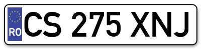 Placuta inmatriculare numar auto  CS-275-XNJ, CS 275 XNJ, CS275XNJ
