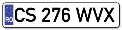 Placuta inmatriculare numar auto  CS-276-WVX, CS 276 WVX, CS276WVX