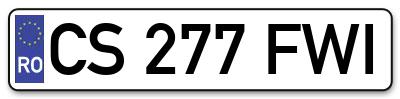 Placuta inmatriculare numar auto  CS-277-FWI, CS 277 FWI, CS277FWI