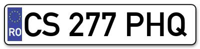 Placuta inmatriculare numar auto  CS-277-PHQ, CS 277 PHQ, CS277PHQ
