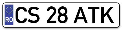 Placuta inmatriculare numar auto  CS-28-ATK, CS 28 ATK, CS28ATK