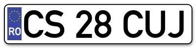 Placuta inmatriculare numar auto  CS-28-CUJ, CS 28 CUJ, CS28CUJ