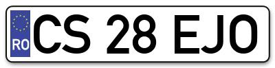 Placuta inmatriculare numar auto  CS-28-EJO, CS 28 EJO, CS28EJO