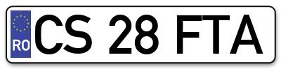 Placuta inmatriculare numar auto  CS-28-FTA, CS 28 FTA, CS28FTA