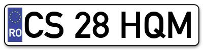 Placuta inmatriculare numar auto  CS-28-HQM, CS 28 HQM, CS28HQM