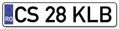 Placuta inmatriculare numar auto  CS-28-KLB, CS 28 KLB, CS28KLB