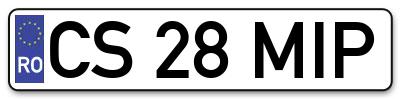 Placuta inmatriculare numar auto  CS-28-MIP, CS 28 MIP, CS28MIP