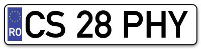 Placuta inmatriculare numar auto  CS-28-PHY, CS 28 PHY, CS28PHY