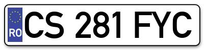 Placuta inmatriculare numar auto  CS-281-FYC, CS 281 FYC, CS281FYC