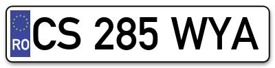 Placuta inmatriculare numar auto  CS-285-WYA, CS 285 WYA, CS285WYA