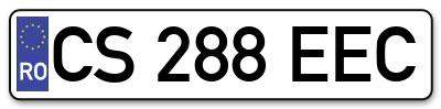Placuta inmatriculare numar auto  CS-288-EEC, CS 288 EEC, CS288EEC