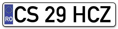 Placuta inmatriculare numar auto  CS-29-HCZ, CS 29 HCZ, CS29HCZ