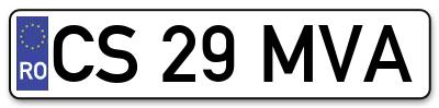 Placuta inmatriculare numar auto  CS-29-MVA, CS 29 MVA, CS29MVA