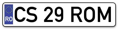 Placuta inmatriculare numar auto  CS-29-ROM, CS 29 ROM, CS29ROM
