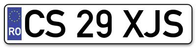 Placuta inmatriculare numar auto  CS-29-XJS, CS 29 XJS, CS29XJS