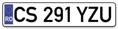 Placuta inmatriculare numar auto  CS-291-YZU, CS 291 YZU, CS291YZU