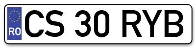 Placuta inmatriculare numar auto  CS-30-RYB, CS 30 RYB, CS30RYB
