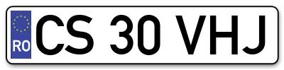 Placuta inmatriculare numar auto  CS-30-VHJ, CS 30 VHJ, CS30VHJ