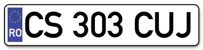 Placuta inmatriculare numar auto  CS-303-CUJ, CS 303 CUJ, CS303CUJ