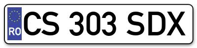 Placuta inmatriculare numar auto  CS-303-SDX, CS 303 SDX, CS303SDX