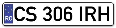 Placuta inmatriculare numar auto  CS-306-IRH, CS 306 IRH, CS306IRH